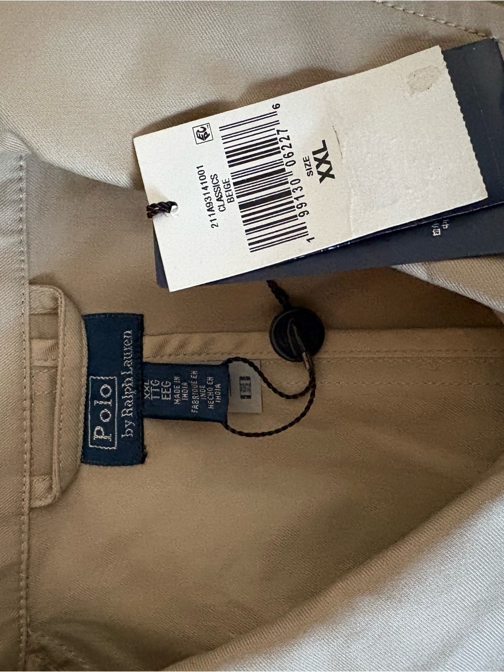 NEW POLO RALPH LAUREN SZ XXL Khaki Beige Cotton Twill Jacket Short Trench - Picture 7 of 11